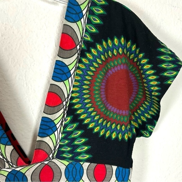 Desigual A Line Dress XS Vintage Y2K Patchwork Sequin Butterfly Plunge V Neck - Picture 6 of 14